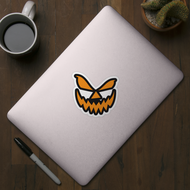 Scary Jack O' Lantern Pumpkin Face (orange version) by Elvdant